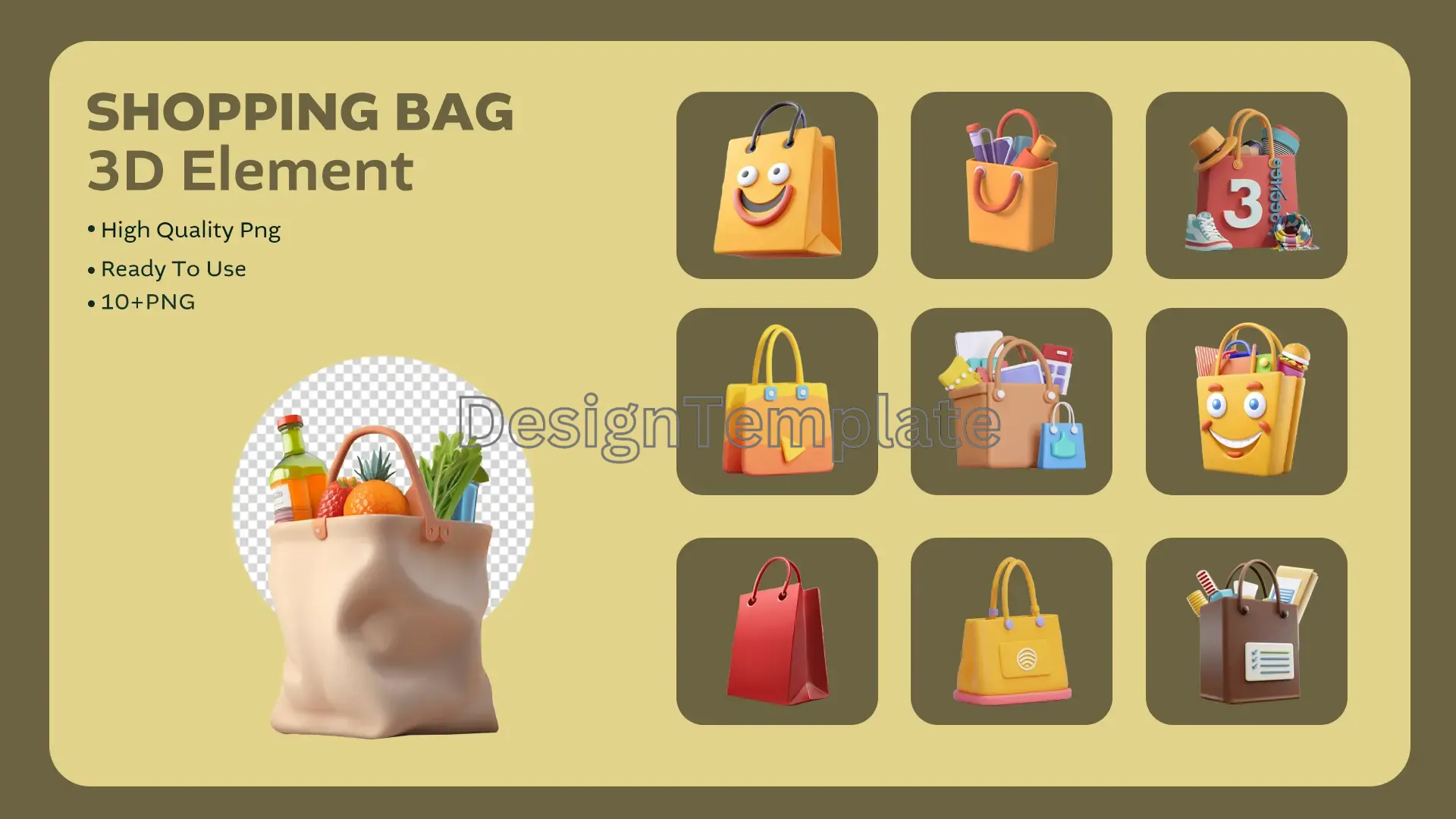 Market Bags Dynamic 3D Shopping Bag Pack